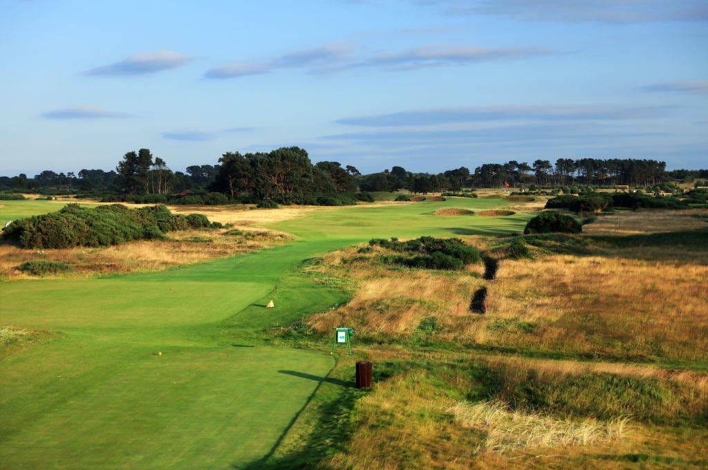 General views of the 12th hole at the Carnoustie Championship Course